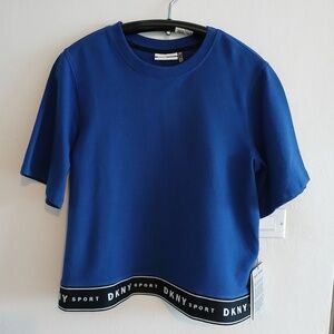 DKNY SPORT Short Sleeve Crew w/Logo Elastic NWT Small